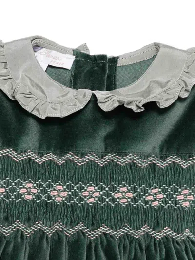 Mariella Ferrari Ruffled-detail Smocked Dress In Green
