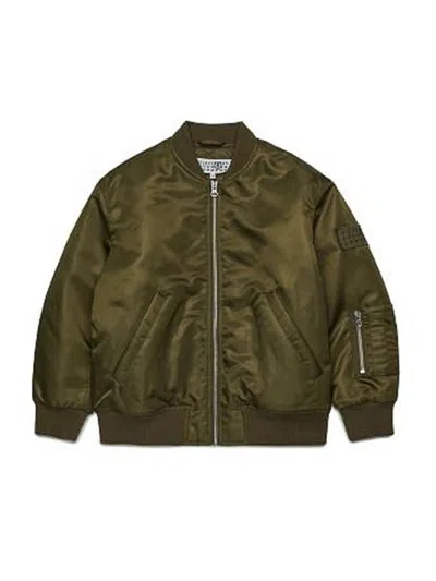 Mm6 Maison Margiela Logo-appliqué Bomber Jacket In Green