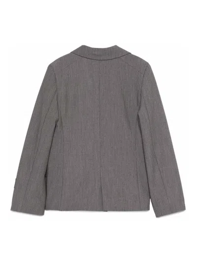Msgm Zip-detail Jacket In Gray