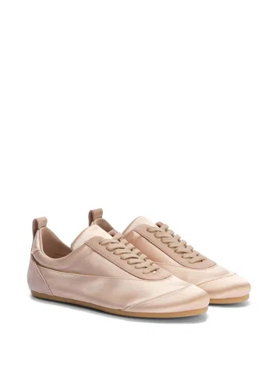 Jil Sander Pastel Pink Satin And Suede Sneakers In Pink