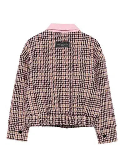 Msgm Houndstooth-pattern Jacket In Multi