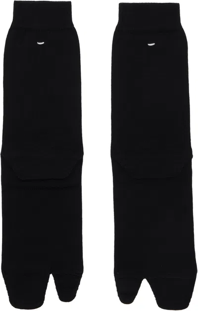 Maison Margiela Brown Bootleg Tabi Socks In Black