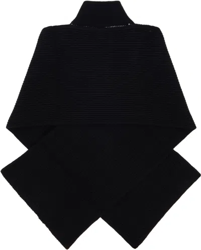 Mm6 Maison Margiela Black Fisherman Knit Camionneur Scarf In Black