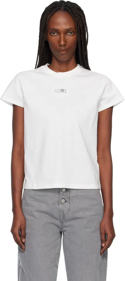 Mm6 Maison Margiela Mm6 By Maison Margiela Numeric Cotton Jersey T-shirt In White