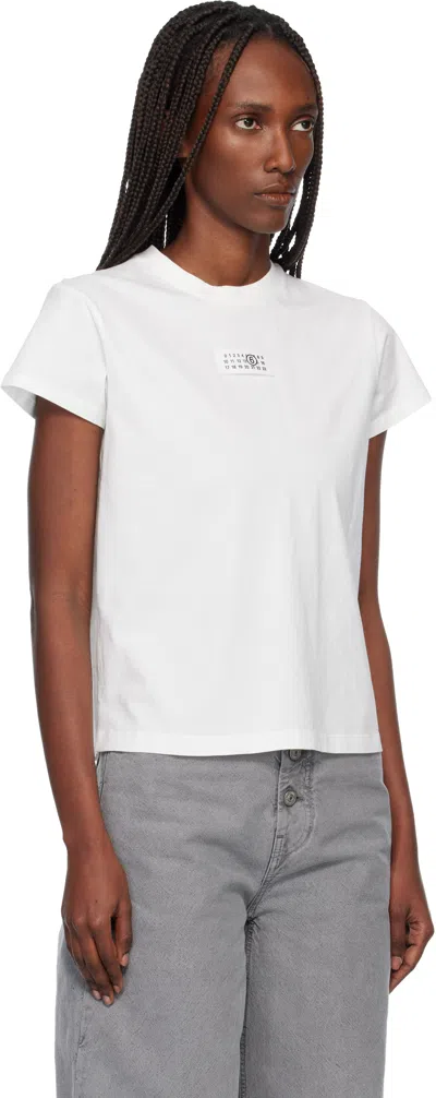 Mm6 Maison Margiela Mm6 By Maison Margiela Numeric Cotton Jersey T-shirt In White