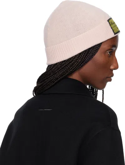 Mm6 Maison Margiela Pink Access Labels Story Beanie In Pink