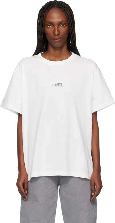 Mm6 Maison Margiela Women White Logo Cotton T-shirt, S Luxury T-shirts For Women Darveys