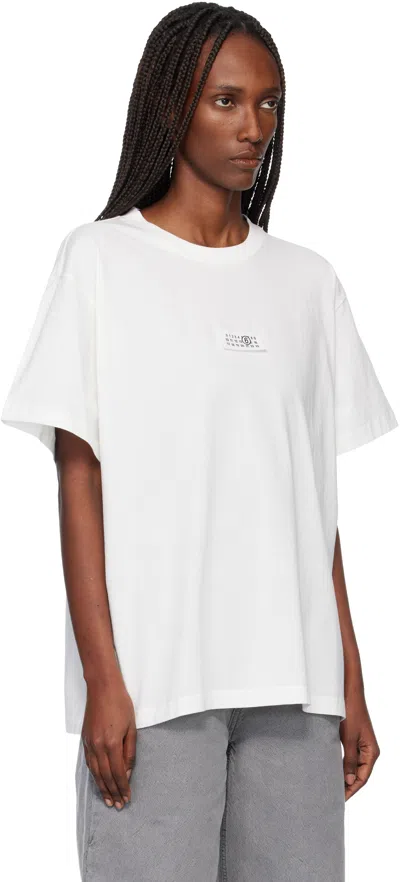 Mm6 Maison Margiela Women White Logo Cotton T-shirt, S Luxury T-shirts For Women Darveys