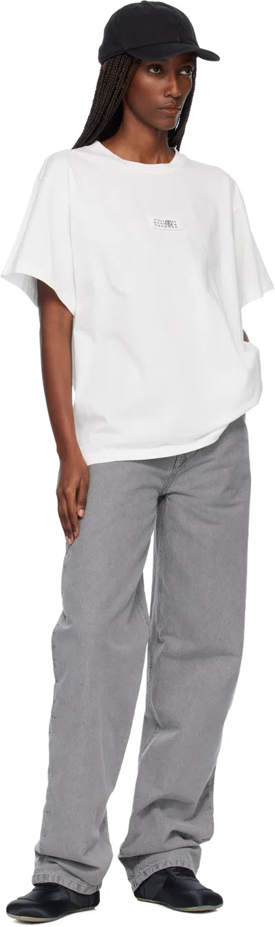 Mm6 Maison Margiela Women White Logo Cotton T-shirt, S Luxury T-shirts For Women Darveys