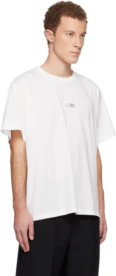 Mm6 Maison Margiela Mm6 By Maison Margiela Minimalist Logo Short Sleeve T-shirt In White