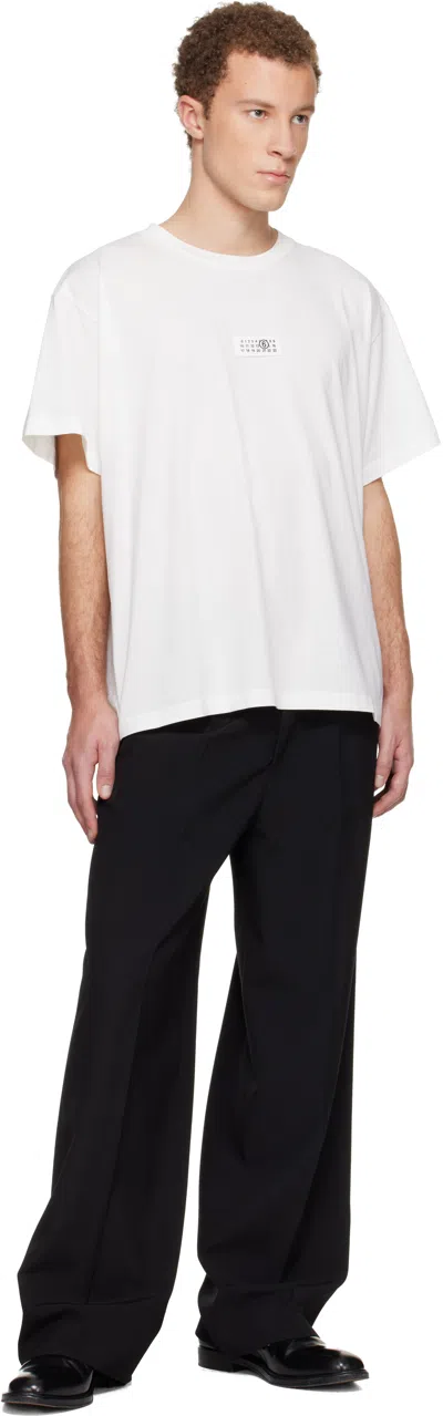 Mm6 Maison Margiela Mm6 By Maison Margiela Minimalist Logo Short Sleeve T-shirt In White