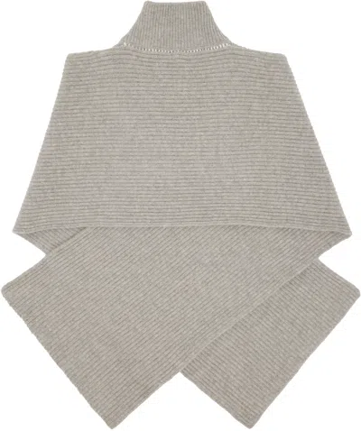 Mm6 Maison Margiela Gray Fisherman Knit Camionneur Scarf In Gray