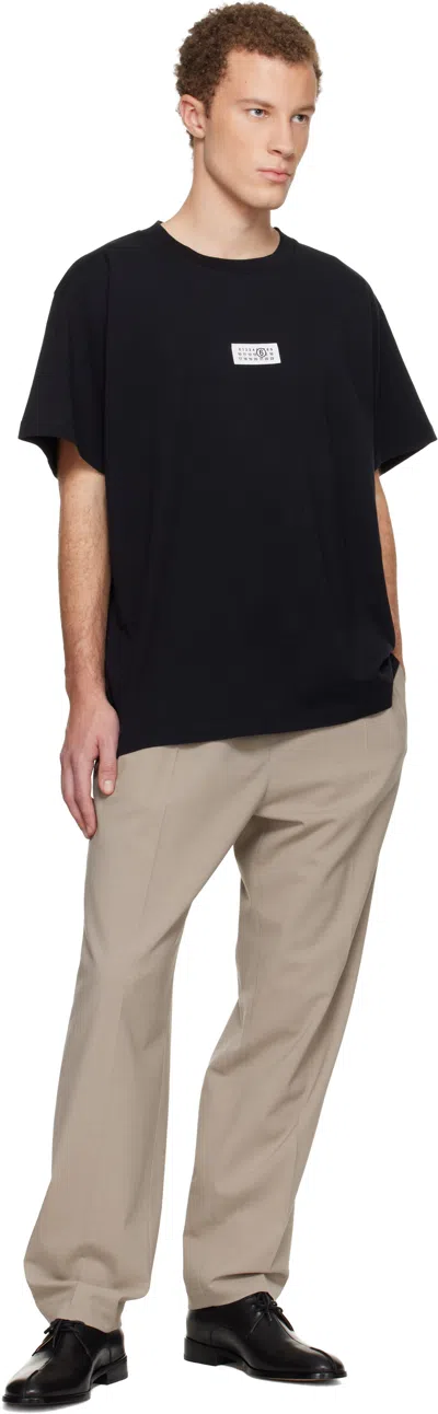 Mm6 Maison Margiela Mm6 By Maison Margiela Relaxed-fit Black Cotton T-shirt With Front Logo Patch