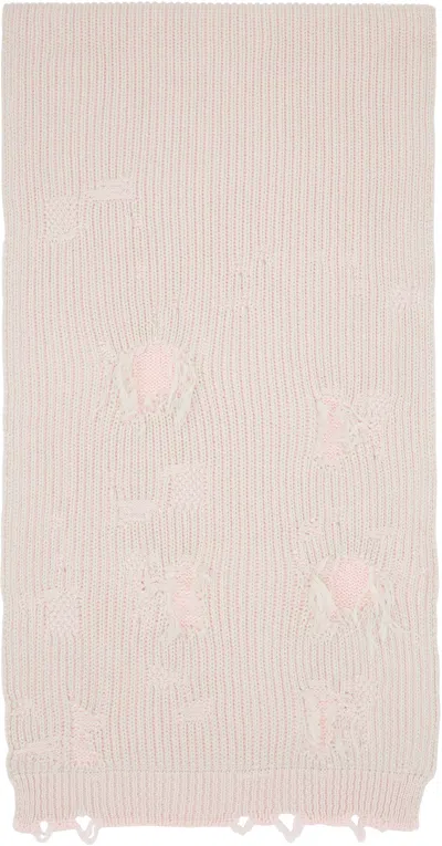 Mm6 Maison Margiela Gray & Pink Amended Optical Ribs Scarf In Pink