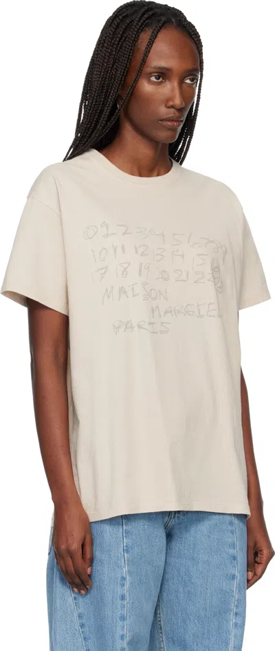 Maison Margiela Number Print Graphic Relaxed Fit T Shirt In Neutral