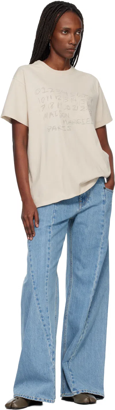 Maison Margiela Number Print Graphic Relaxed Fit T Shirt In Neutral
