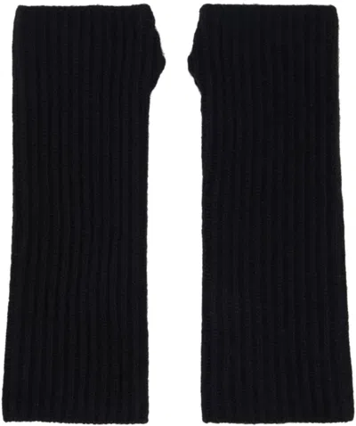 Mm6 Maison Margiela Black Fisherman Knit Arm Warmers In Black