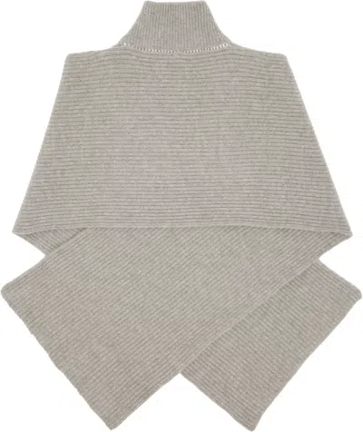 Mm6 Maison Margiela Gray Fisherman Knit Camionneur Scarf In Gray
