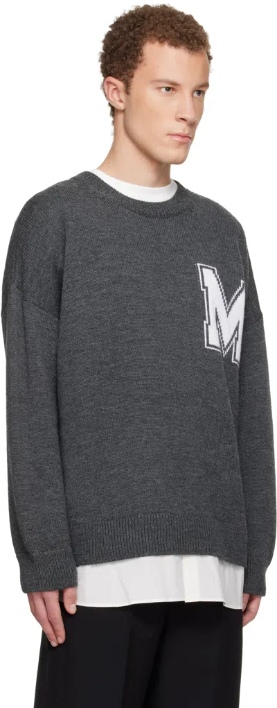 Mm6 Maison Margiela Knit Sweater Crew Neck Long Sleeves In Gray