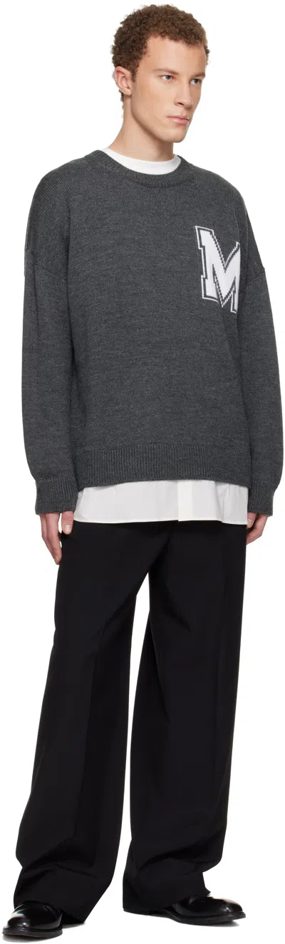 Mm6 Maison Margiela Knit Sweater Crew Neck Long Sleeves In Gray