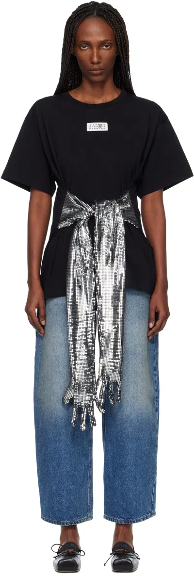 Mm6 Maison Margiela Cotton T-shirt With Gloves In Black