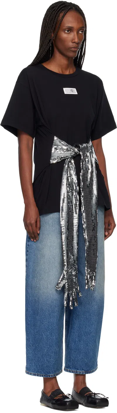 Mm6 Maison Margiela Cotton T-shirt With Gloves In Black