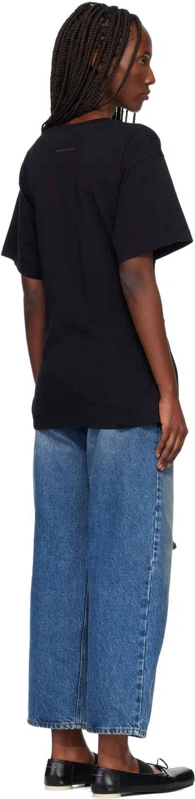 Mm6 Maison Margiela Cotton T-shirt With Gloves In Black