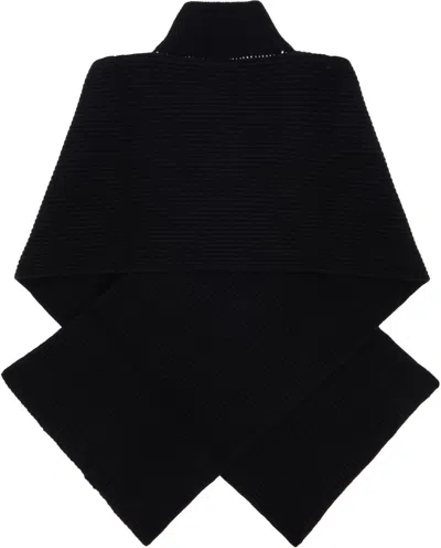 Mm6 Maison Margiela Black Fisherman Knit Camionneur Scarf In Black