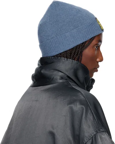 Mm6 Maison Margiela Blue Access Labels Story Beanie In Blue