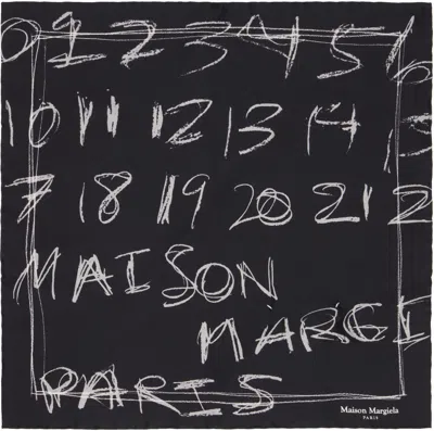 Maison Margiela Numbers Print Foulard In Black
