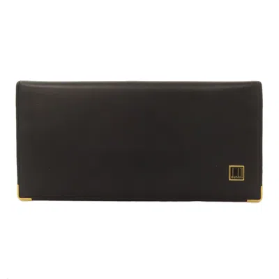 Pre-owned Dunhill Black Leather Long Wallet (bi-fold) ()