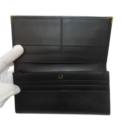 Pre-owned Dunhill Black Leather Long Wallet (bi-fold) ()