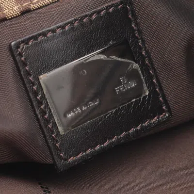 Pre-owned Fendi Beige Brown Canvas Leather Shoulder Bag () In Multi