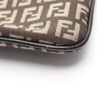 Pre-owned Fendi Beige Brown Canvas Leather Shoulder Bag () In Multi