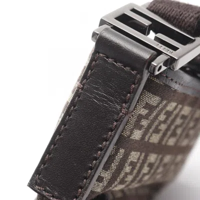 Pre-owned Fendi Beige Brown Canvas Leather Shoulder Bag () In Multi