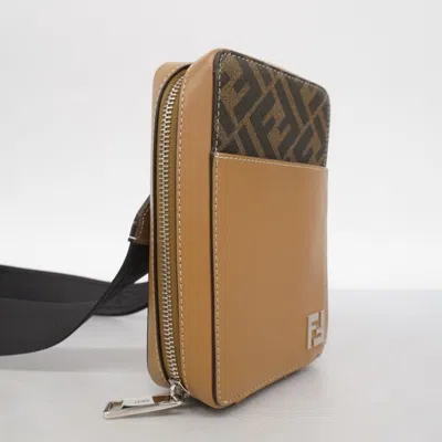 Pre-owned Fendi Brown Leather Pvc Shoulder Bag ()