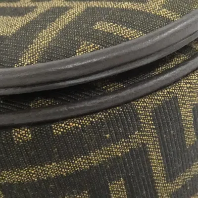 Pre-owned Fendi Gold Canvas Leather Shoulder Bag ()