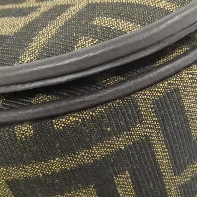 Pre-owned Fendi Gold Canvas Leather Shoulder Bag ()