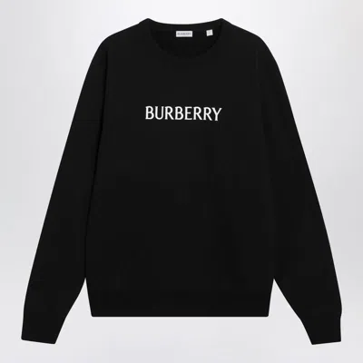 Burberry Black Slim Cotton Terry-effect Sweatshirt In Black