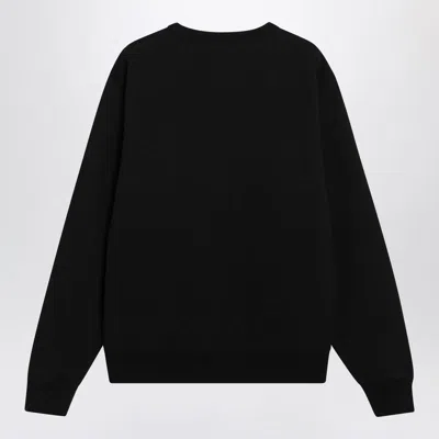 Burberry Black Slim Cotton Terry-effect Sweatshirt In Black