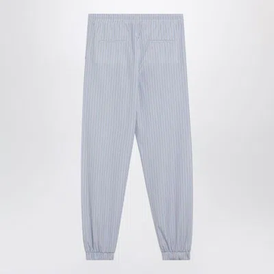 Attico Striped Cuffed Hem Trousers  Collection In Blue