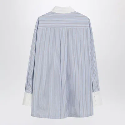 Attico Long Sleeve Striped Shirt Collared Neck In Blue