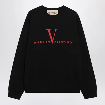 Valentino Crew Neck Sweatshirt Made In Italy In Black