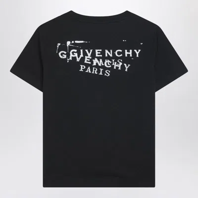 Givenchy Black Crew Neck T-shirt With Logo On Front And Back In Cotton Woman In Black