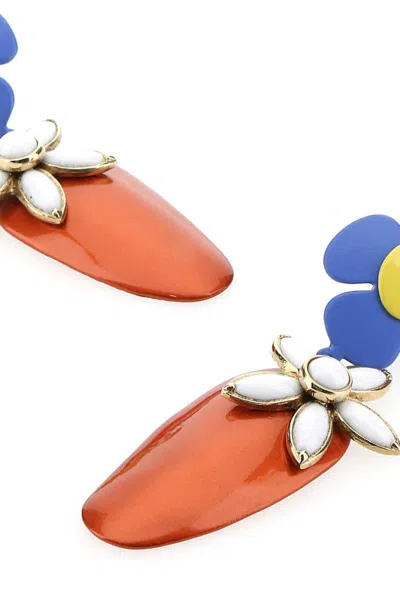 Saint Laurent Women Multicolor Metal And Resin Fleur Et Fraise Earrings In 9160