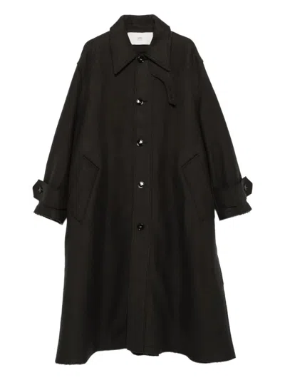 Ami Alexandre Mattiussi Ami Paris Coat In Black