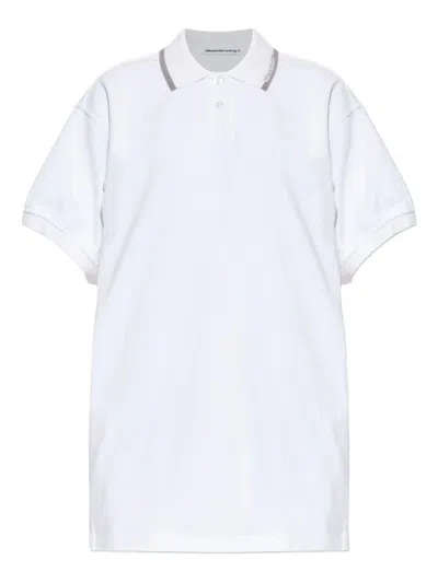 Alexander Wang Polo-collar Mini Dress In White