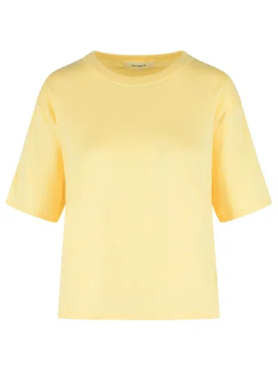 Lisa Yang Ribbed Dropped-shoulder T-shirt In Yellow