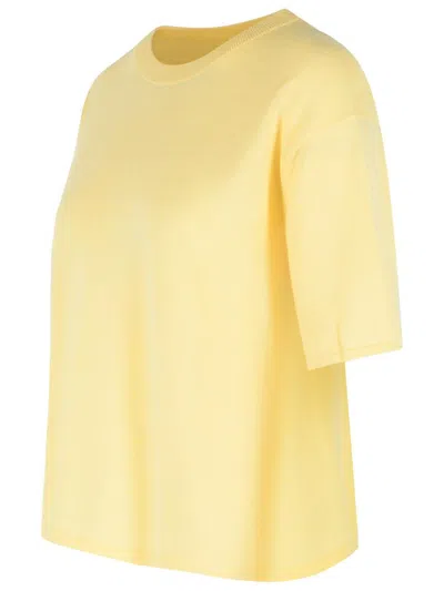 Lisa Yang Ribbed Dropped-shoulder T-shirt In Yellow