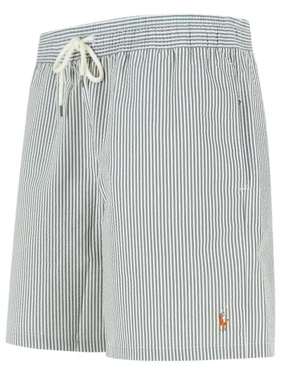 Polo Ralph Lauren Green Cotton Blend Swimsuit In Multi